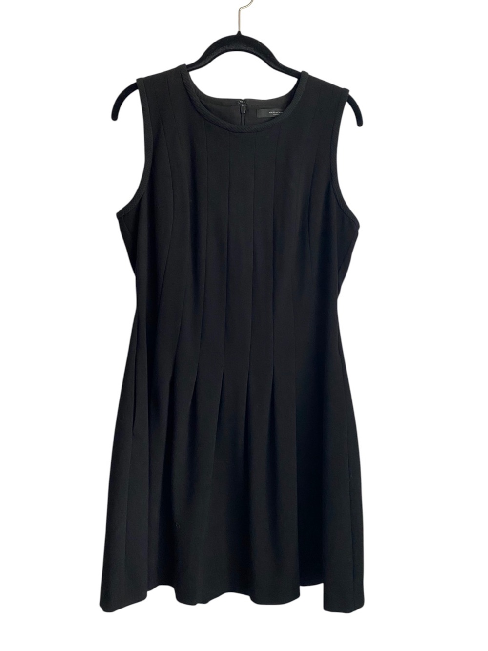 Marc New York Black Sleeveless Pleated Mini Dress